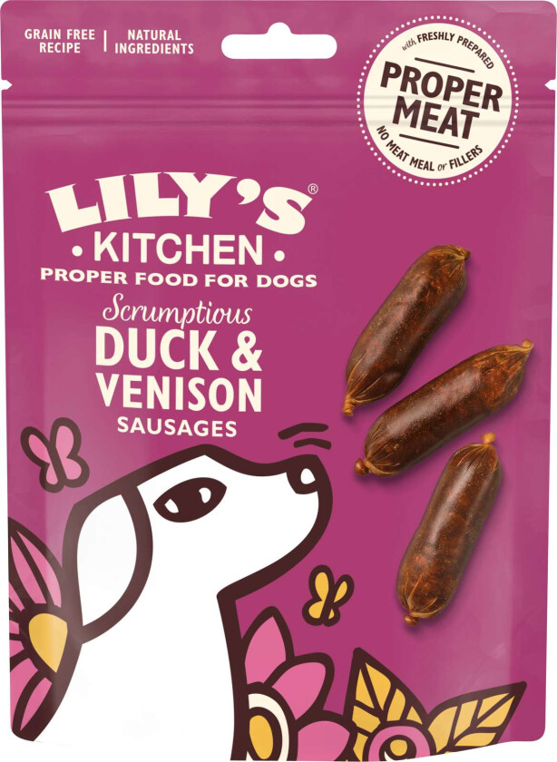 Duck & Venison sausages Godbiter til hund 70 g
