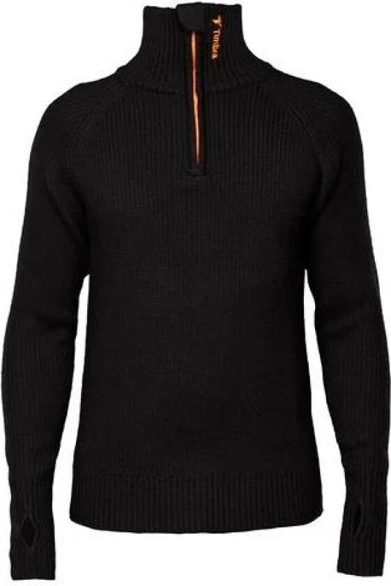 Halfzip Ullgenser Strikket Med Kevlar Forsterkninger Sort Str.Xs