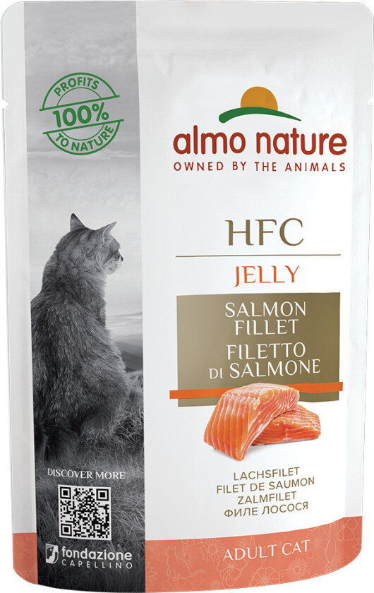 Økonomipakke Almo Nature HFC Jelly Pouch 24 x 55 g - Laksefilet