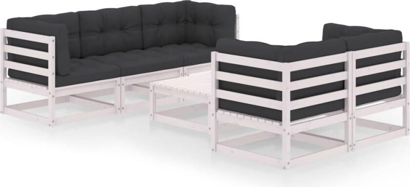 Hagesofagruppe med puter 6 deler heltre furu