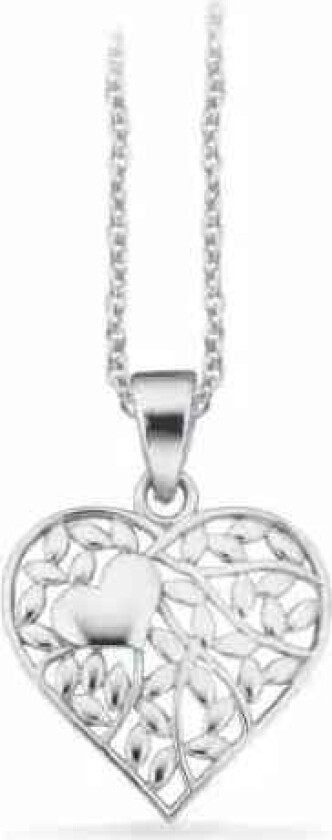 Hjerte Rodinert Sølv Halskjede 239012