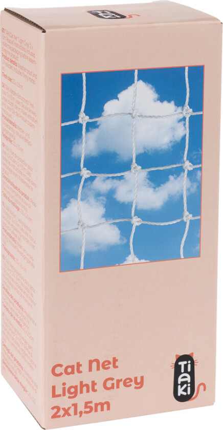 kattebeskyttelsesnett med trådforsterkning, lysegrå - 2 x 1,5 m