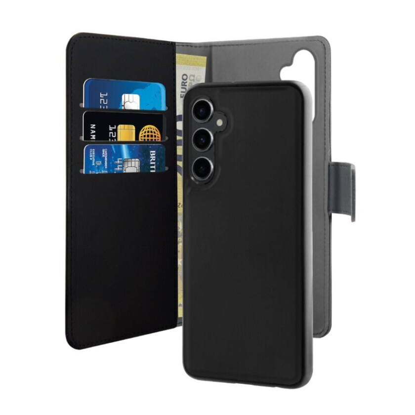 2-I-1 Magnetisk Lommebok-Deksel Samsung Galaxy S23 Fe 5g Svart
