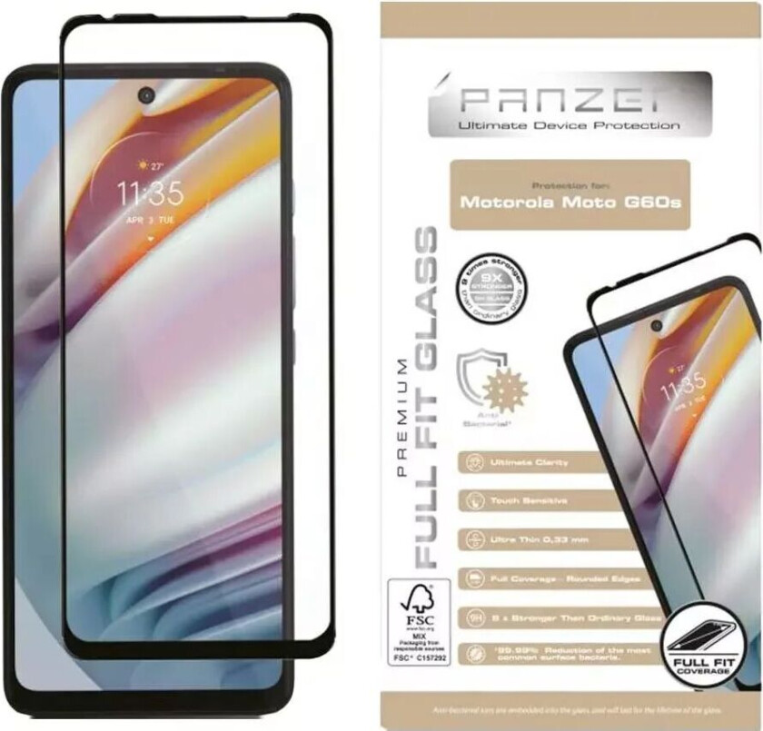 PANZER Motorola Moto G60s PANZER Premium Full Fit Glass - Svart Ramme