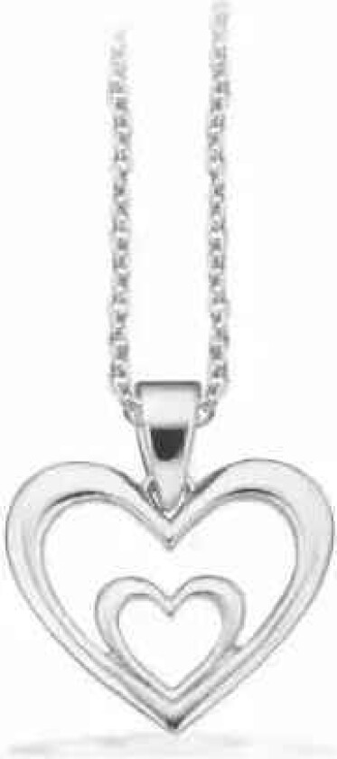 Hjerte Rodinert Sølv Halskjede 239032