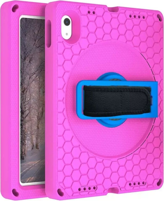 iPad 10,9" 2022 EVA Skum Deksel med Stativ, Håndholder og Skulderstropp - Rosa