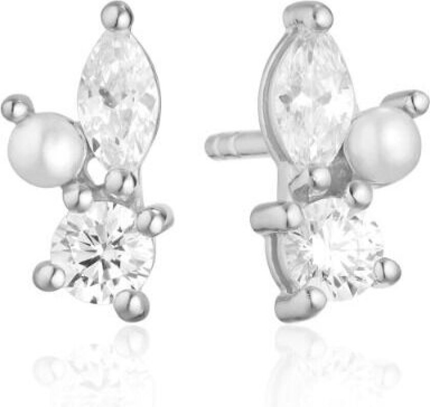 Adria Tre Piccolo Sterlingsølv Ørestikker Med Ferskvannsperle Og Zirconia SJ-E12224-PCZ