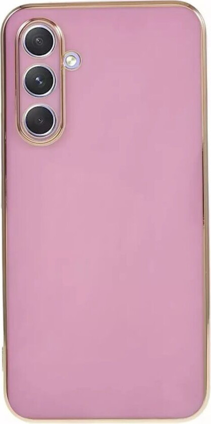 Samsung Galaxy S23 FE Fleksibelt Plastdeksel med Gullkant - Lilla