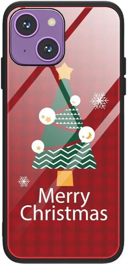 iPhone 15 Jule Deksel m. Glassbakside - Juletre