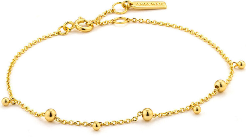 Armbånd i forgylt 925 sølv med kulecharms