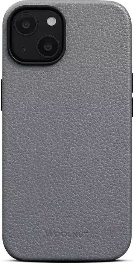 WOOLNUT iPhone 14 Plus WOOLNUT Ekte Skinn Deksel - MagSafe Kompatibel - Grå