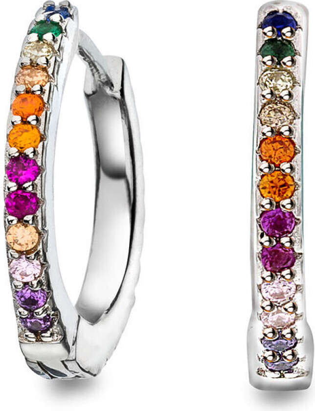 , Øreringer i 925 sølv med zirkonia