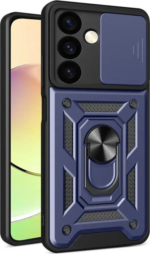 Samsung Galaxy S24 Deksel med Magnetisk Kickstand Og Cam Slider - Blå