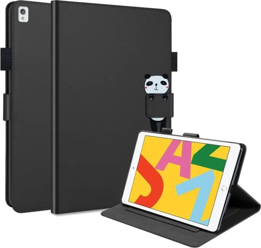 iPad 10.2" (2020) Flip Deksel i Skinn med Dyremotiv - Svart