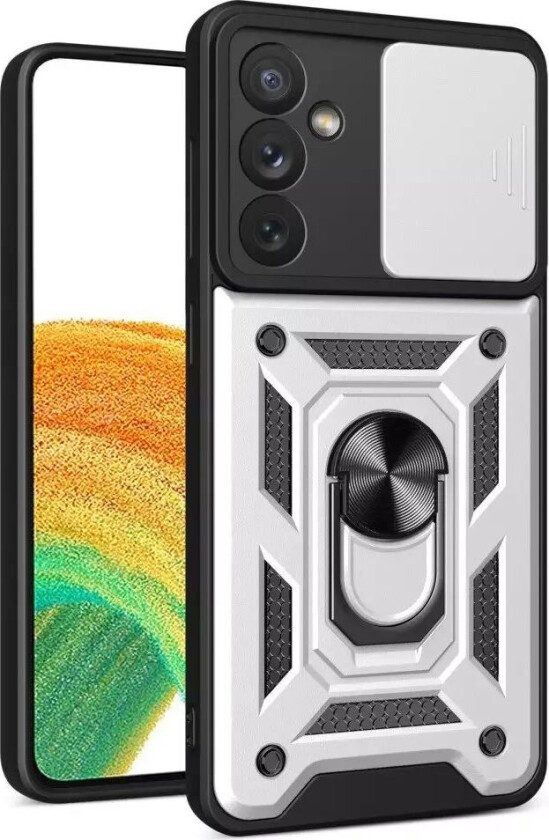 Samsung Galaxy A34 (5G) Bakdeksel med Magnetisk Kickstand Og Cam Slider - Sølv