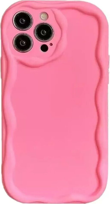 iPhone 15 Pro Max Fleksibelt Plast Deksel m. Bølgete Kanter - Pínk