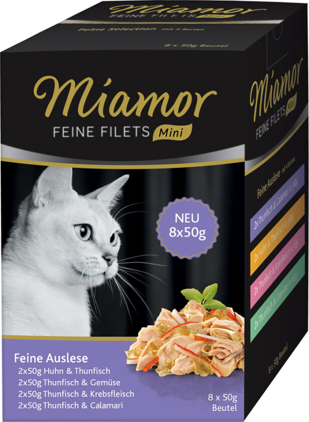 Økonomipakke Miamor Fine Filéter Mini Porsjonspose Multibox 32 x 50 g - Fine varianter