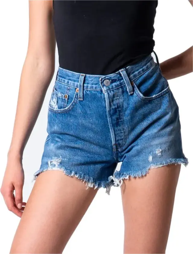 Dame, Shorts, Blå, W26