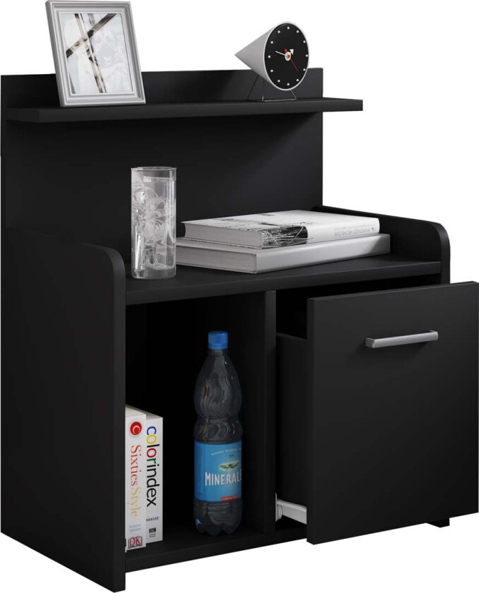 Nilasa nattbord 1 skuff 1 hylle svart.