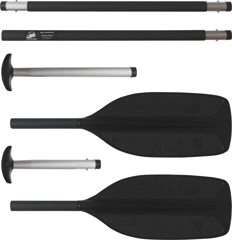 6 Part Combination Paddle (kayak Or Canoe) BLACK