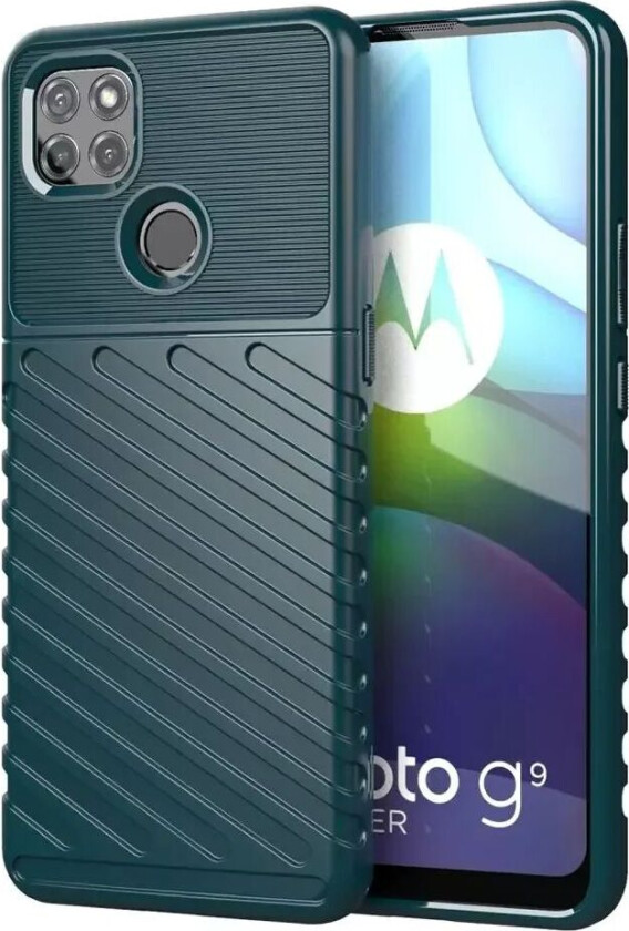 Motorola Moto G9 Power Twill Plastik Deksel Thunder Series - Grønn