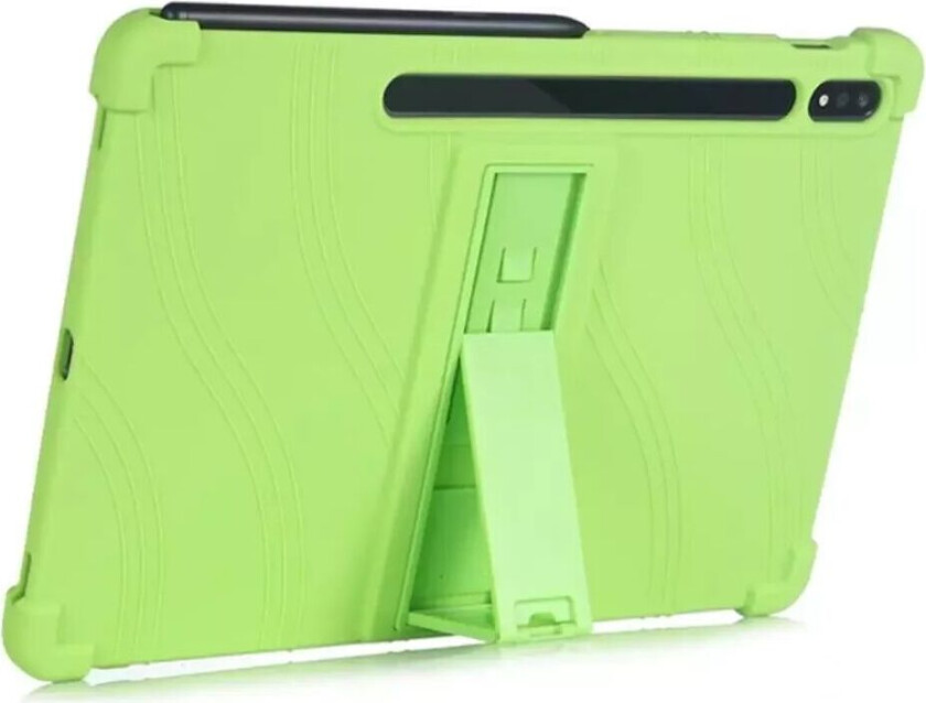 Samsung Galaxy Tab S8 Plus / S7 Plus 12.4" Silikon Deksel m. Stativ - Grønn