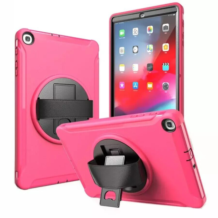 Samsung Galaxy Tab A 10.1 (2019) Håndverker Deksel m. Grep - Pink / Svart