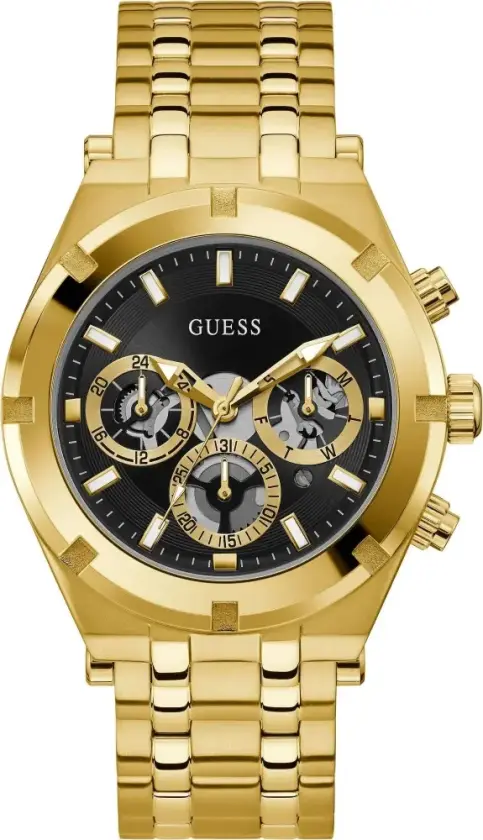 Herreklokke GW0260G2 Continental Sort/Gulltonet stål Ø44 mm