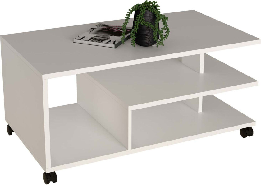 Ralus sofabord 3 hyller hvit.