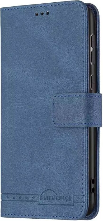 Samsung Galaxy A73 (5G) BINFEN Flip Deksel i Mykt Skinn med Lommebok - Ytre Magnetklaff - Blå