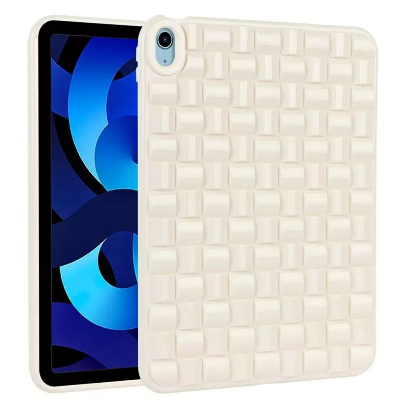 iPad Air (2022 / 2020) Fleksibelt Plast Deksel - Flettdesign - Hvit