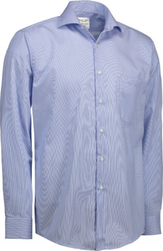 skjorte SS20, brystlomme, strygefri, lys blå, str. S