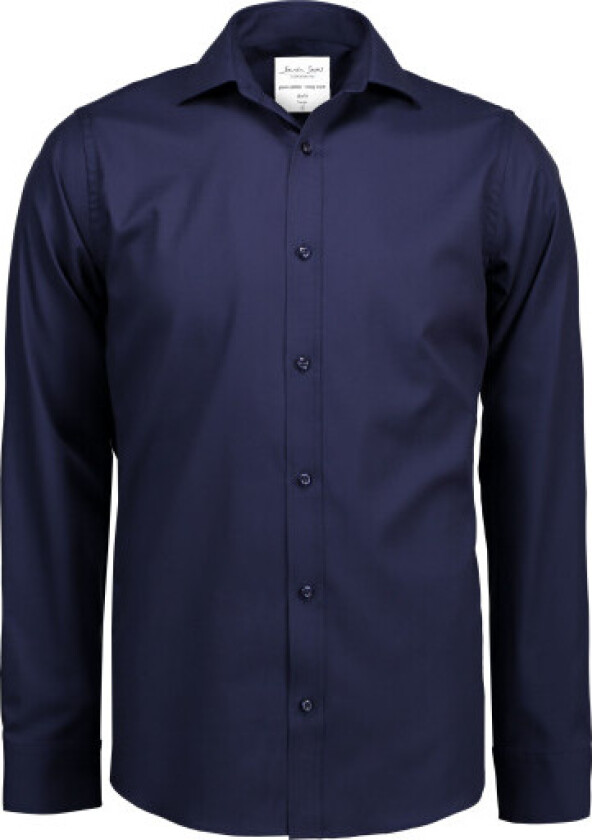 skjorte SS30, slim fit, strygefri, navy, str. S