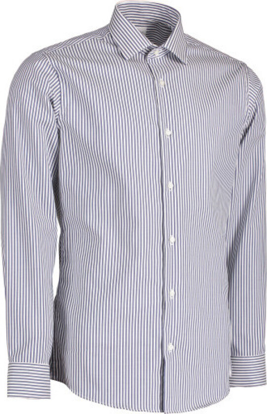 skjorte S90, slim fit, strygefri, navy, str. M