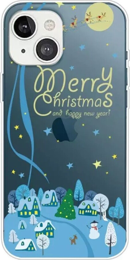 iPhone 13 Plast Jul Deksel - Gjennomsiktig - Julaften