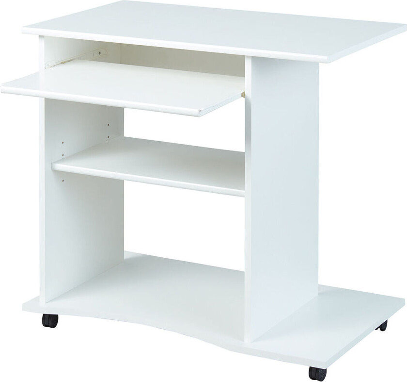 Pemos skrivebord 1 hylle, 1 tastatur uttrekk hvit.