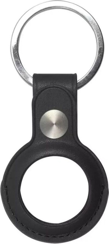 Kunstskinn Deksel til AirTag m. Nøkkelring - Svart