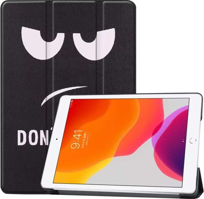 iPad 10.2" (2021 / 2020 / 2019) Tri-Fold Flip Deksel I Skinn - Don't Touch Me