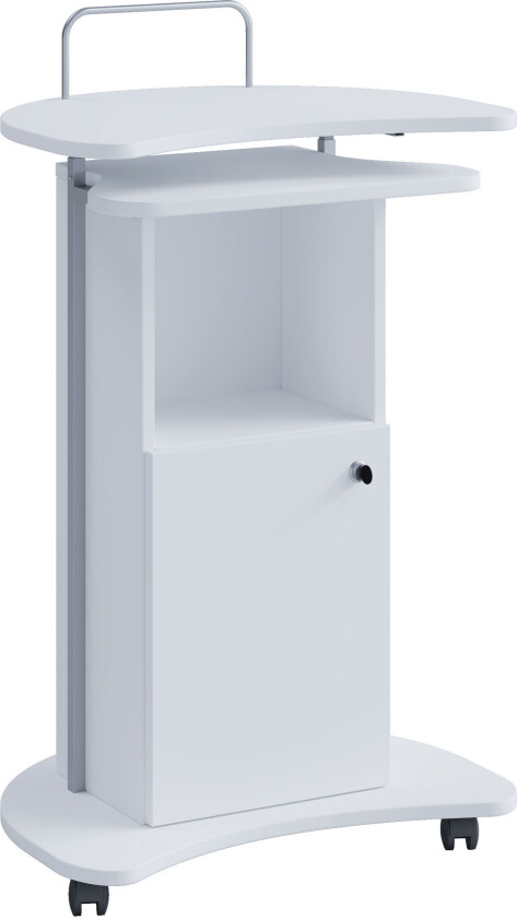 Komil skrivebord , skrivepult høydejusterbar, 1 rom og 1 dør hvit.