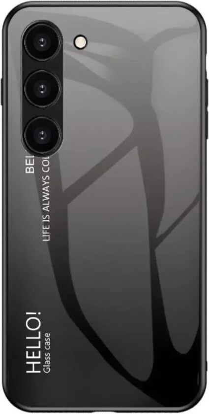 Samsung Galaxy S23+ (Plus) Glass Bakdeksel - Hello - Grå