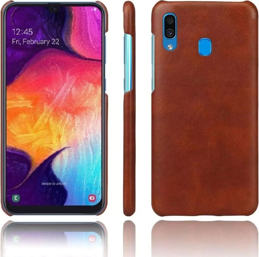 Samsung Galaxy A30 Brun Skinn Belagt Deksel