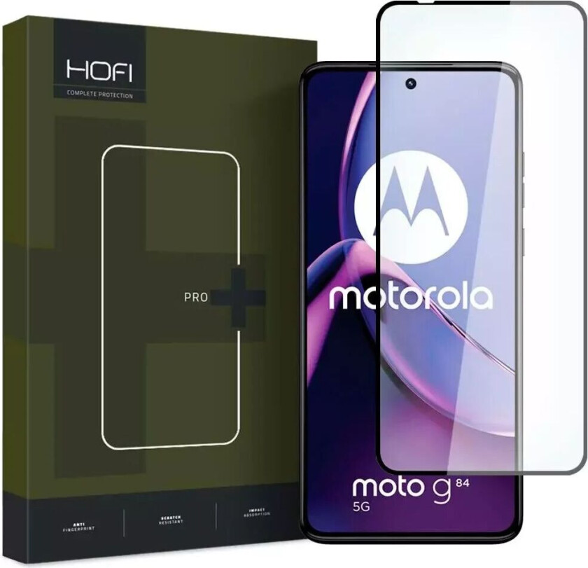 Motorola Moto G84 Hofi Glass Pro+ Skjermbeskytter - Case Friendly - Svart Kant