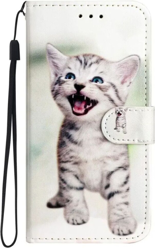 Samsung Galaxy S24 Kunstskinn Flipdeksel m. Lommebok og Stropp - Kattunge