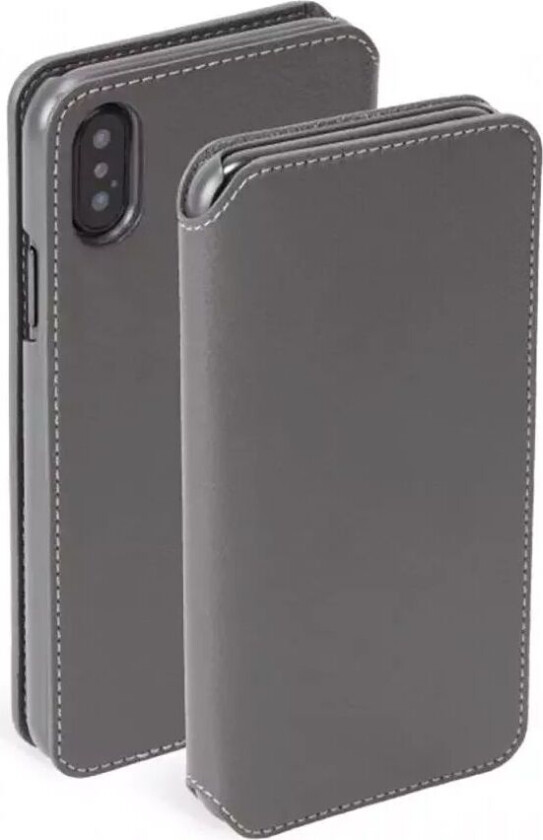 Pixbo 4 Card FolioCase iPhone Xs Max Skinn Flip Deksel - Grå