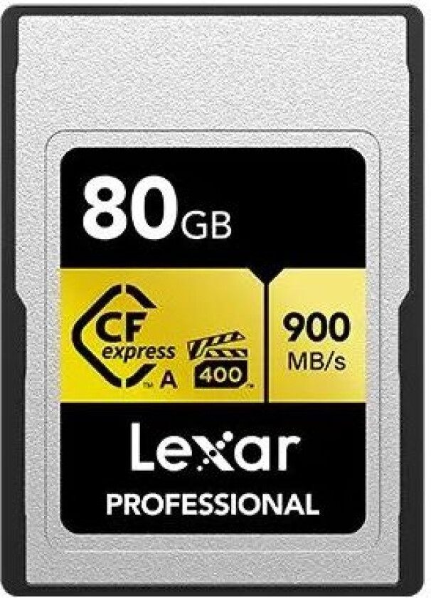 Bilde av Cfexpress Pro Gold R900/w800 (vpg400) 80gb (type A) 80gb Cfexpress-korttype A