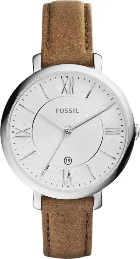Dameklokke ES3708 Jacqueline Sølvfarget/Lær Ø36 mm