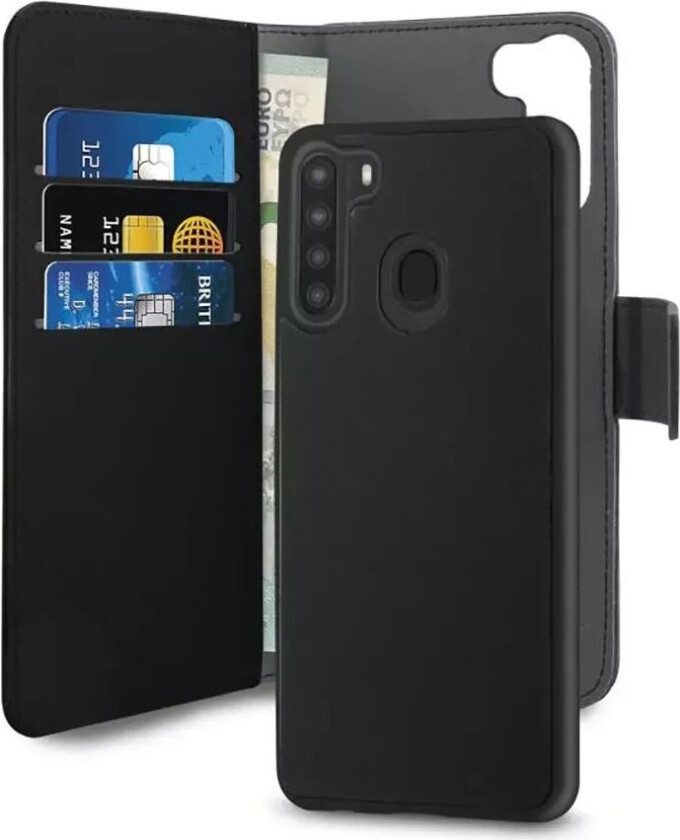 Samsung Galaxy A21 Wallet Detachable 2-In-1 Deksel - Svart