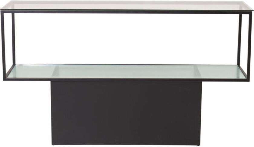 Maglehem hylle med hylle 35x130 cm glass, svart.