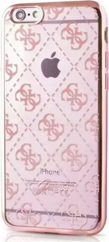 Guess iPhone 6/6s Signature Heard. Gjennomsiktig Fleksibelt Deksel Rose Gull