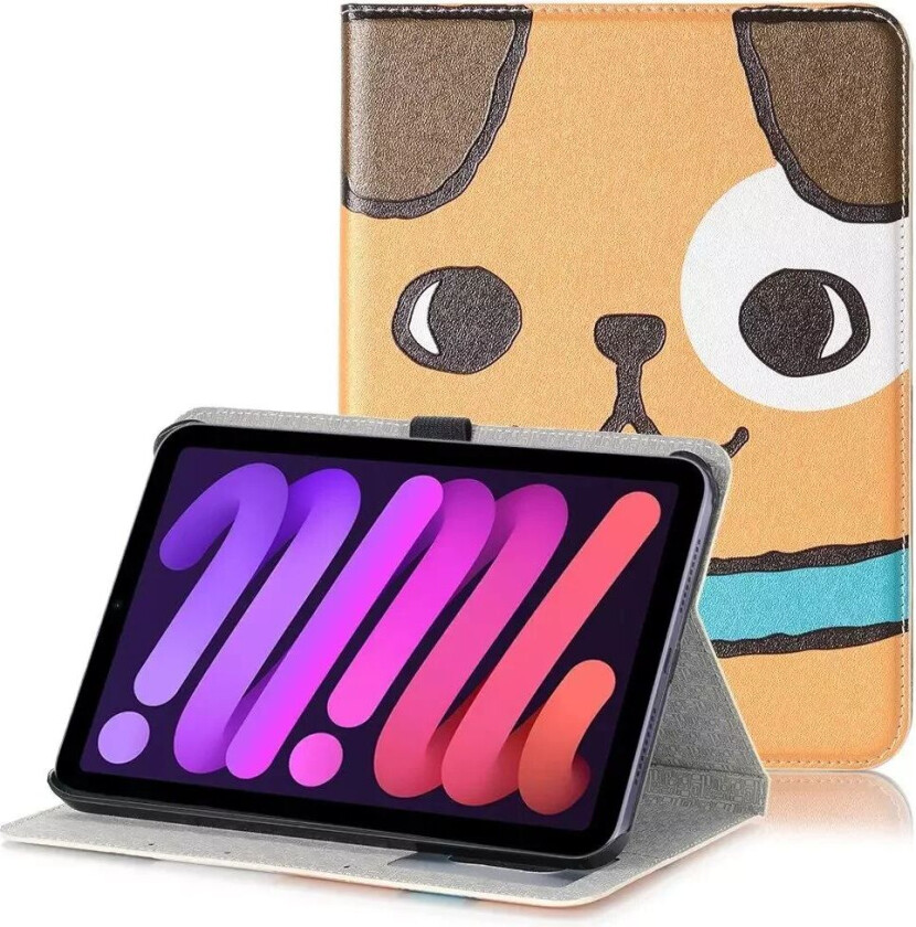 iPad Mini (2021) Kunst Skunn Deksel med Lommebok & Touch Pen Holder - Sødt Hund